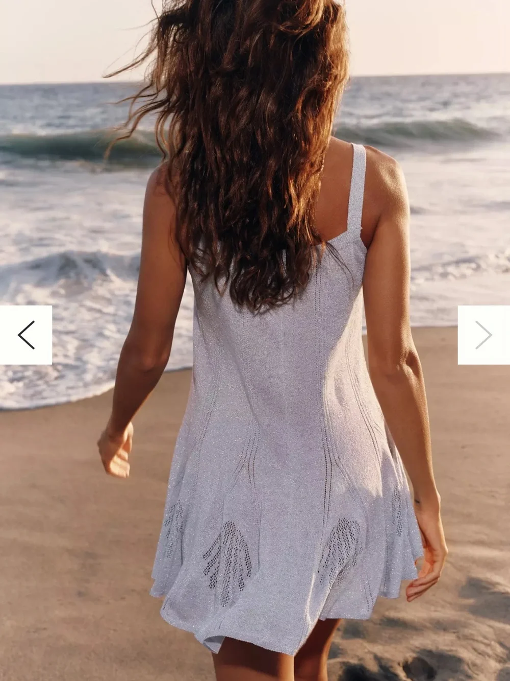 Celandine lurex shell mini dress L blue silver Anthropologie NWT